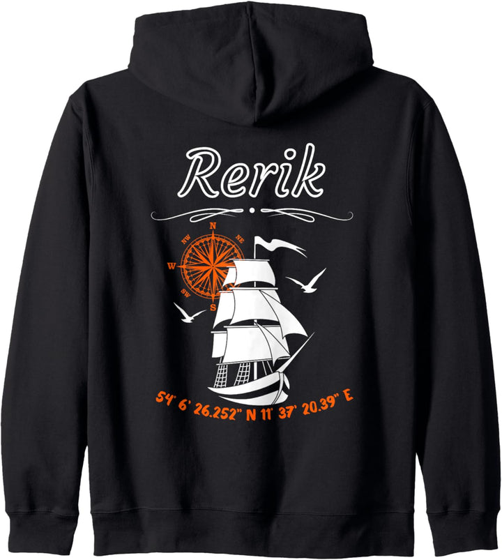 Rerik-Ostseebad-Segelschiff Kompassrose Ostsee Kapuzenjacke