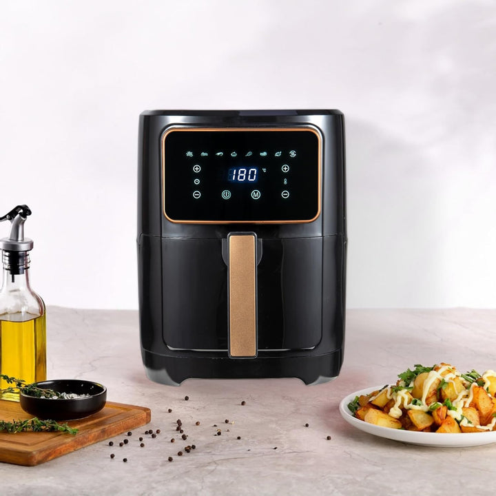 BERGNER COPPERLY - PFAS-Freie Heissluftfritteuse 1800W 6.9L - 8 Kochprogramme - Air Fryer mit Kerami