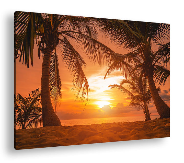 deyoli Sonnenuntergang Format: 80x60 cm als Leinwandbild, Motiv fertig gerahmt auf Echtholzrahmen, H
