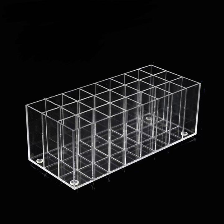 Lippenstift Organizer Aufbewahrungsbox mit 24 Plätzen, Acryl-Lipgloss-Ständer, für Pinsel, Lippensti