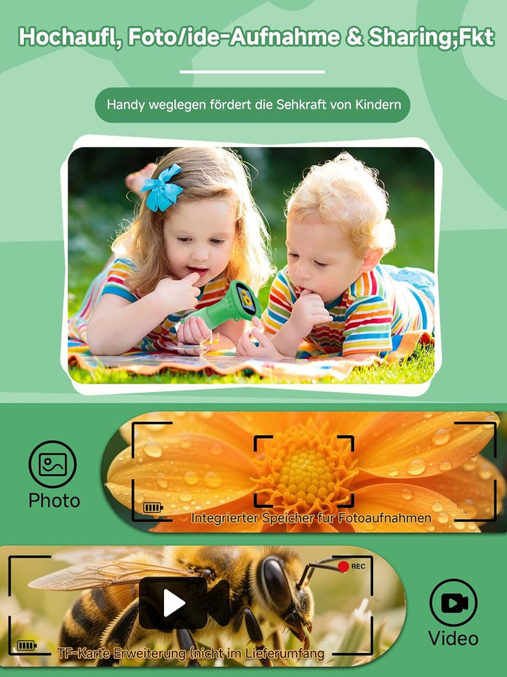 Acoath Mikroskop für Kinder, Digitales Taschenmikroskop mit 2,0" IPS-Bildschirm Lupe 200x Vergrösser