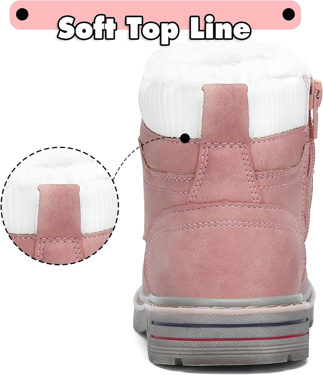 Mishansha Kinder Schnürstiefel Warme Gefüttert Winterschuhe für Jungen Mädchen Gr.24-38 24 EU Rosa,