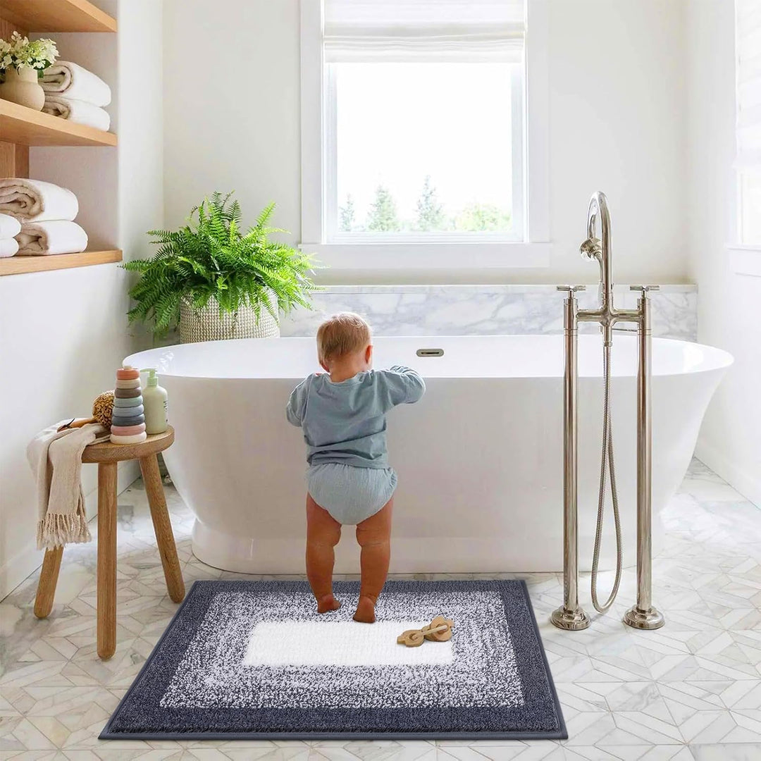 Weich Gross Badematten 80 x 120 cm, Badezimmerteppich Badteppich rutschfeste Wasserabsorbierend Badv