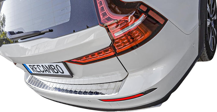 RECAMBO Ladekantenschutz Edelstahl Hochglanz poliert, Chrom Look - kompatibel für Volvo V60 2 - BJ a