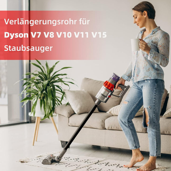 Verlängerungsrohr für Dyson V7 V8 V10 V11 V15 Serie Staubsauger, Ersatz Teleskoprohr Zubehör 72.5cm