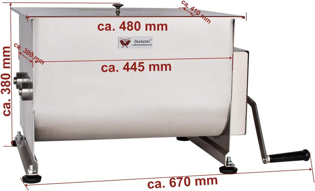 Beeketal 'FMD40' Gastro Marinator Vermenger aus Edelstahl mit ca. 40 Liter Volumen, 2 Butterfly-Misc