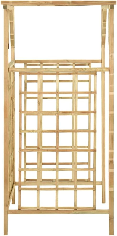 vidaXL Kiefernholz Imprägniert Pergola für 2 Mülltonnen Verrottungsfest Gartenpergola Holzpergola Ro