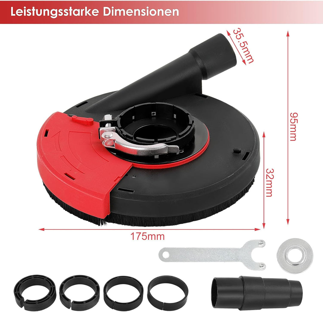 Absaughaube 125/150mm Universal Absaughaube Absaugung Sanierungsfräse mit 2 Diamantschleiftöpfe zum