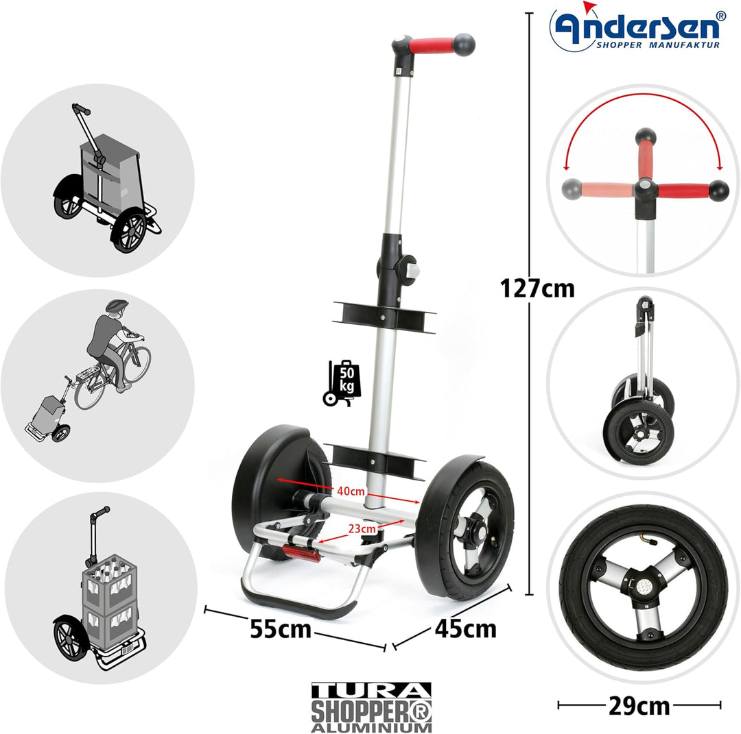 ANDERSEN Einkaufstrolley - Tura Shopper Hydro 3.0 Flieder 62 L Bike, Einkaufsroller, Rucksack, Therm