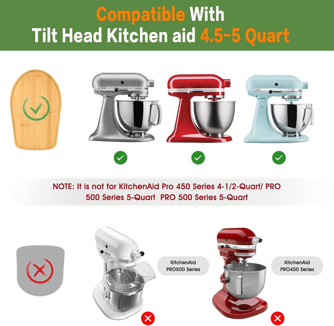 Bamboo Mixer Schieber kompatibel mit Kitchen Aid 4.5/5 Quart Tilt Head Stand Mixer, K45SS Küche Atta