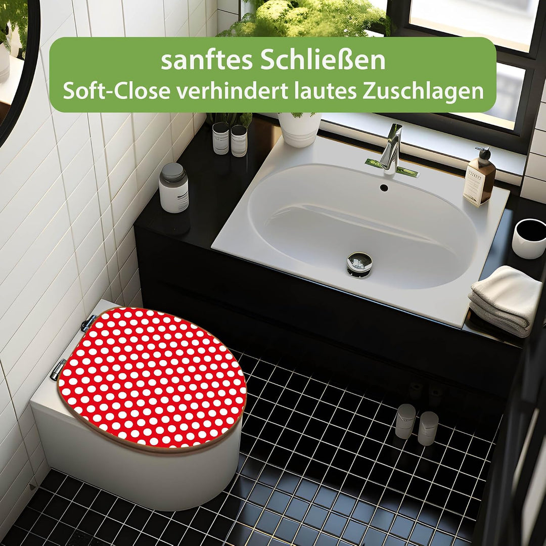 banjado Design WC Sitz Bambus Absenkautomatik 45,8x37,5cm - Toilettendeckel mit Absenkautomatik Holz