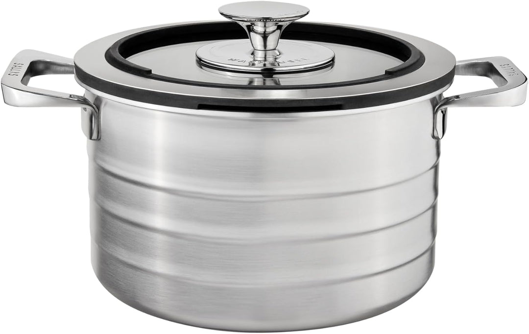 Sallys Edelstahl Kochtopfset Induktion "La Cucina", 9-teilig, Kochtopf Set mit multifunktionalem Gla