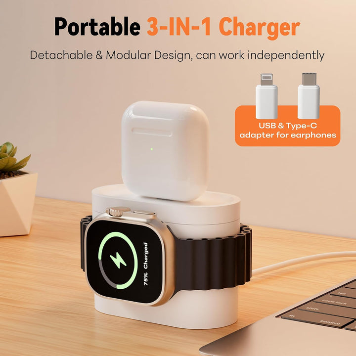 5 in 1 Induktive Ladestation für A-pple Watch und Phone 17-11 und air-pods | 15W Wireless Charger We