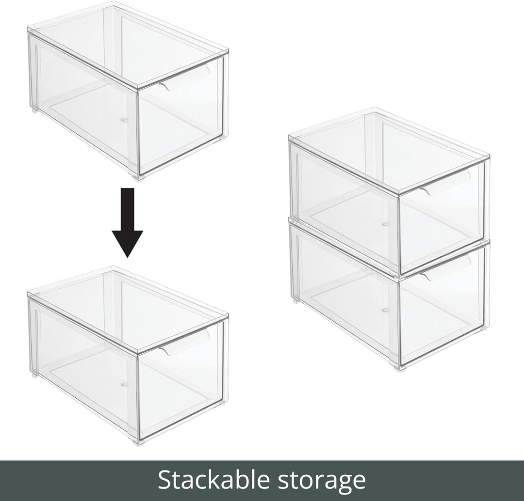 mDesign Aufbewahrungsbox für das Badezimmer – stapelbarer Make-up Organizer aus Kunststoff – praktis