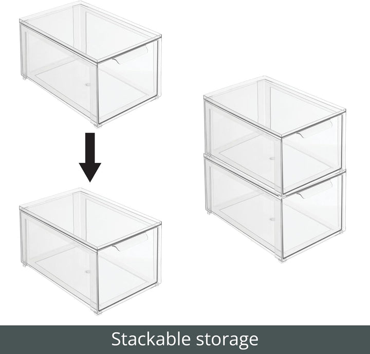 mDesign Aufbewahrungsbox für das Badezimmer – stapelbarer Make-up Organizer aus Kunststoff – praktis
