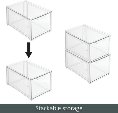 mDesign Aufbewahrungsbox für das Badezimmer – stapelbarer Make-up Organizer aus Kunststoff – praktis
