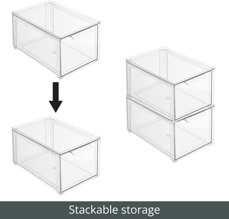 mDesign Aufbewahrungsbox für das Badezimmer – stapelbarer Make-up Organizer aus Kunststoff – praktis