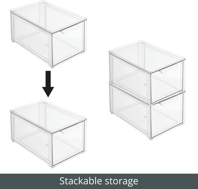 mDesign Schubladenbox – Stapelbox aus Kunststoff für Küchen- und Kühlschrank – Küchen Organizer für