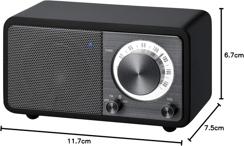 Sangean WR-7 tragbares Desktop-Radio (FM-RDS-Tuner, Bluetooth, AUX-In, integrierter Lautsprecher, Ak