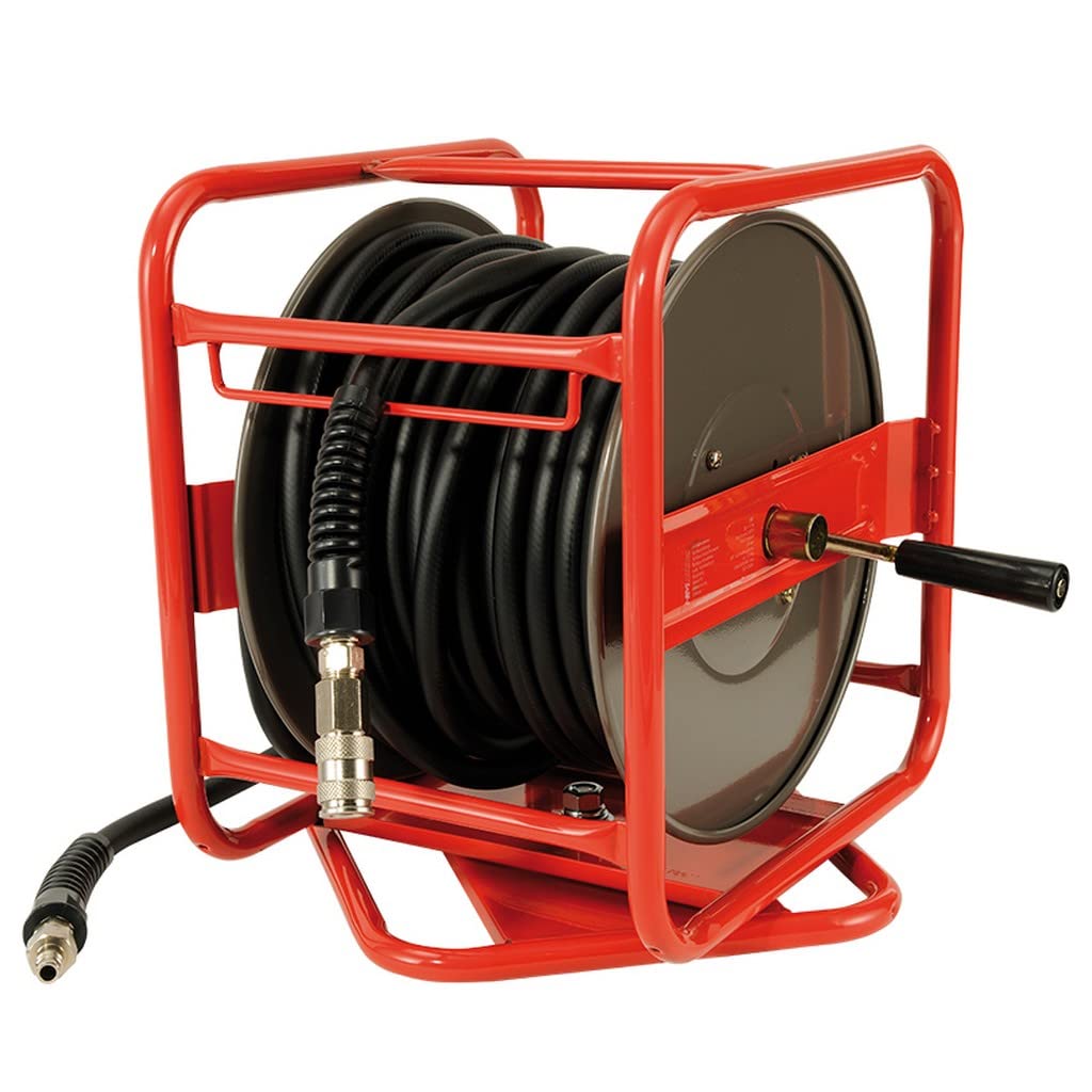 Müllner Druckluft-Schlauchtrommel 30 m PVC-Hybrid 29P 8x12 mm Rot