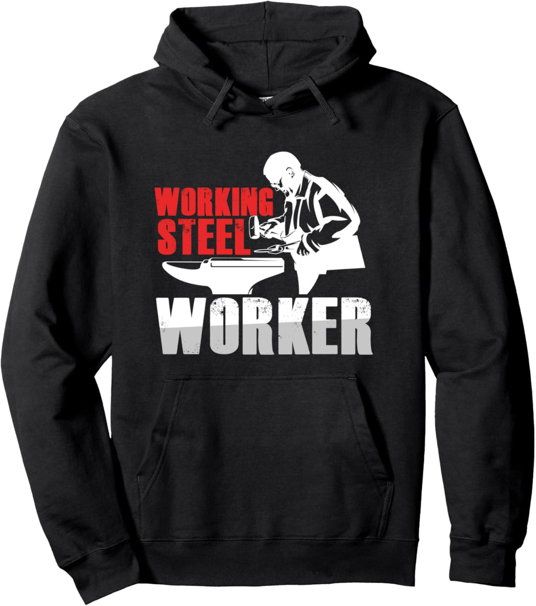 Arbeitender Stahlarbeiter Handwerk Amboss Schmiede Metall Pullover Hoodie