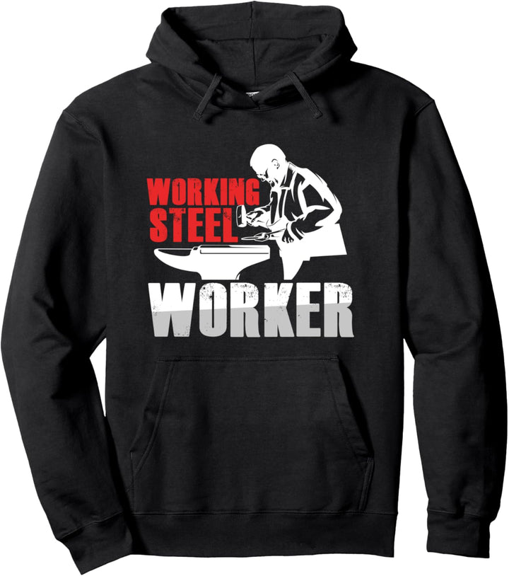 Arbeitender Stahlarbeiter Handwerk Amboss Schmiede Metall Pullover Hoodie