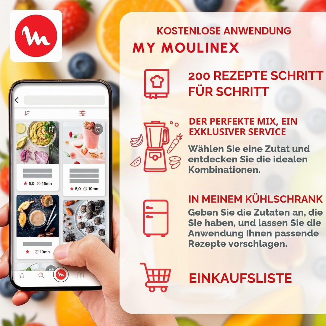 Moulinex Dailychef Weiss DD5511 Stabmixer, 600 W, bis zu 30% schnellere Ergebnisse, 2 Geschwindigkei
