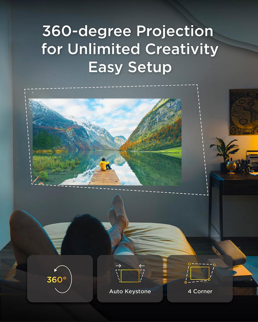 ViewSonic M1 Max Tragbarer Smart LED Beamer, Full HD 1080p, Google TV, 360° Projektion, 200 ANSI Lum