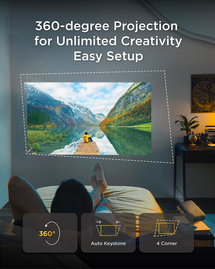 ViewSonic M1 Max Tragbarer Smart LED Beamer, Full HD 1080p, Google TV, 360° Projektion, 200 ANSI Lum