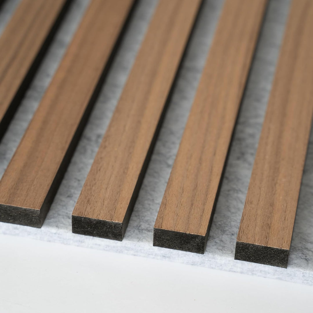 Kaiser plastic Akkustikpaneele Eiche oder Walnuss | mit grauem Filz | moderne Wandverkleidung | akus