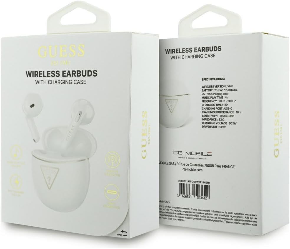 CG MOBILE Guess Gold Line Triangle TWS-Kopfhörer (Weiss)
