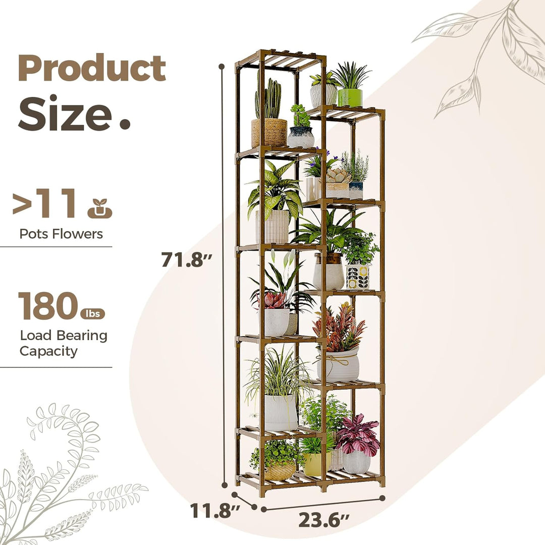 Bamworld Pflanzenregal Outdoor Indoor Blumenständer Hoch Pflanzentreppe Blumenständer für Draussen P