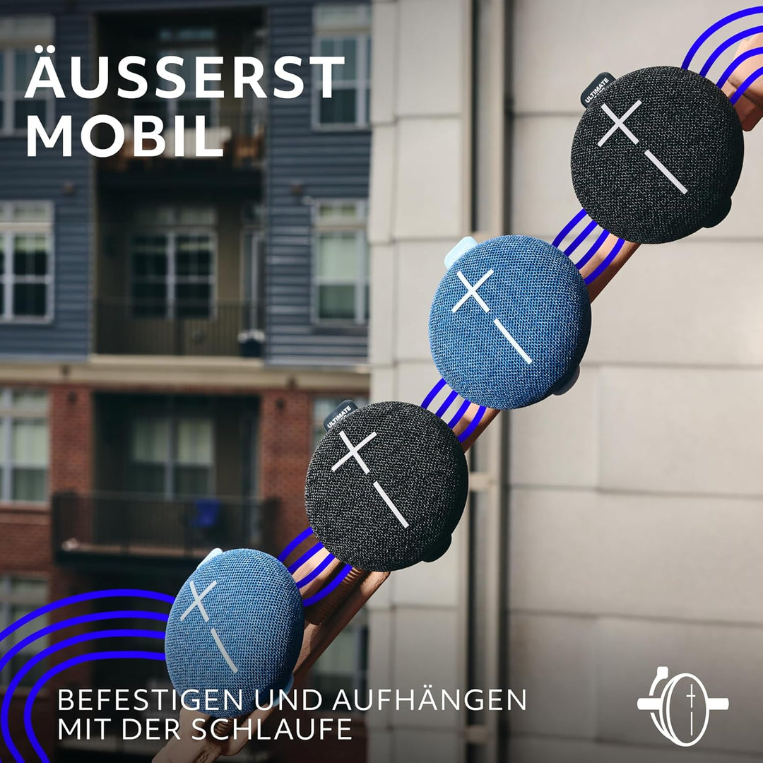 ULTIMATE EARS MINIROLL Ultraportabler wasserdichter Bluetooth-Lautsprecher, starker Bass, staubdicht