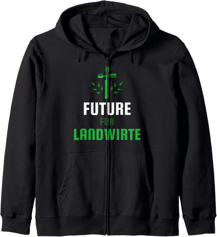 Future für Landwirte grünes Kreuz Design Bauern Agrarstarz Kapuzenjacke