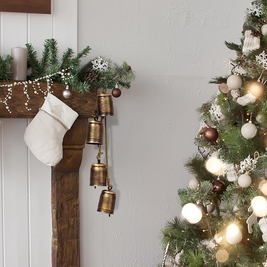 Weihnachtsglöckchen zum Aufhängen XXL gross, Glocken Vintage Glöckchen, rustikal Metallglöckchen, We