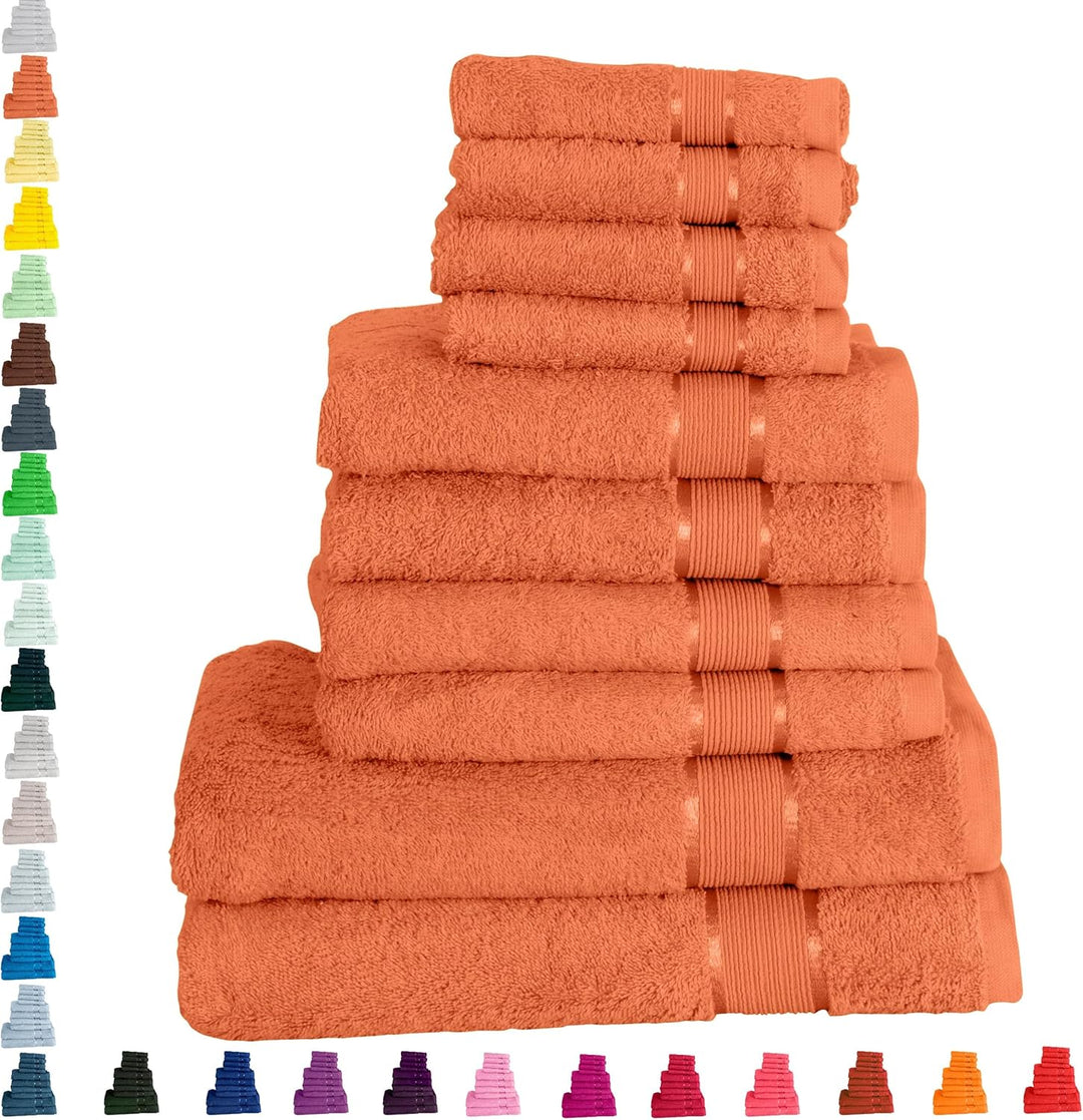 Mixibaby Handtuch 10er Set 2X Duschtuch 4X Handtuch 4X Gästetuch 100% Baumwolle Frottee, Farbe:Hellg