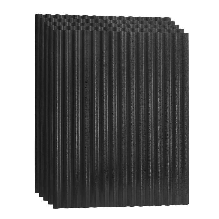 5x Wellplatten für Dach,117 x 93cm=5,44 m²,1,5 mm ASA-PVC Schwarz Schwarz (5 Stück):117x93cm =5,44 m