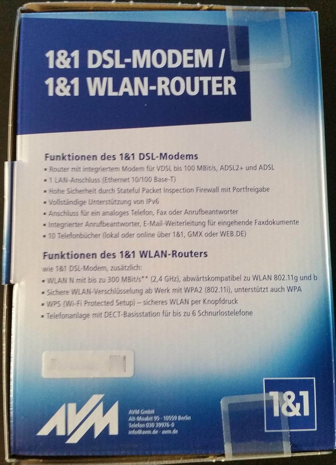 Fritzbox 7412 von 1&1 DSL Modem/WLAN Router