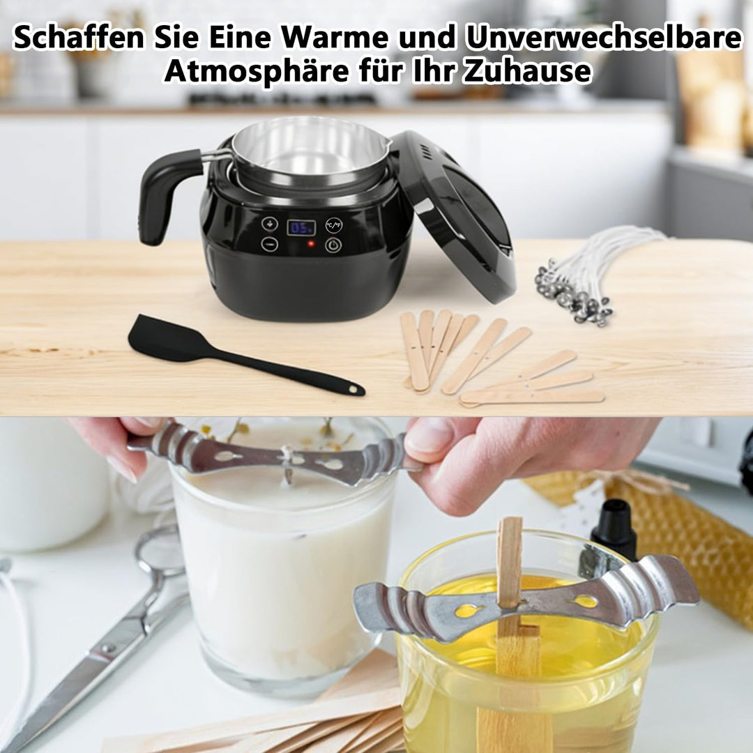 Elektrischer Wachsschmelzer für die Kerzenherstellung,Wachsschmelztopf mit Ausgiesser,LED Temperatur
