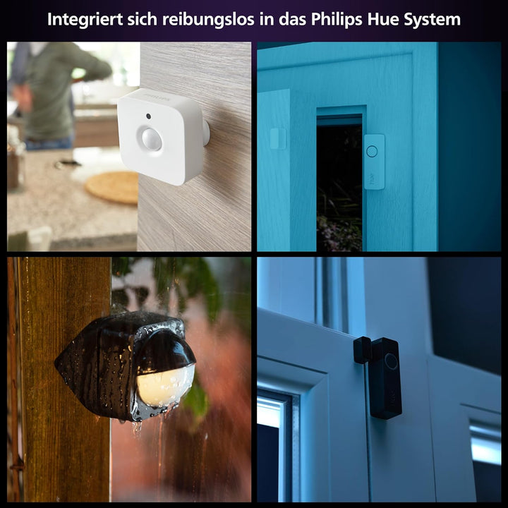 Philips Hue Secure Smart Home Kontaktsensor für Türen und Fenster, einfache Installation, Smart Home