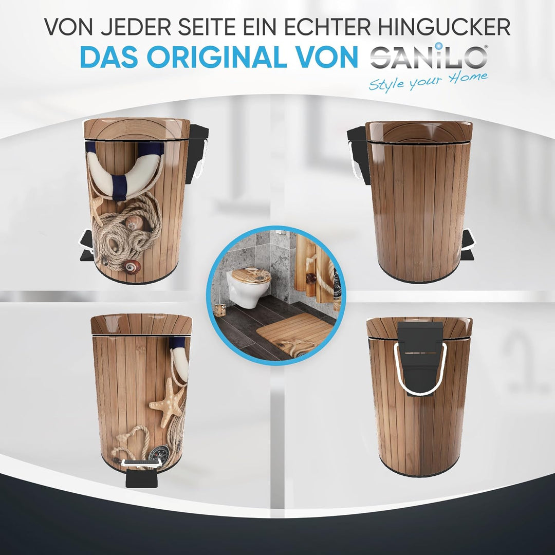 Sanilo Kosmetikeimer 3L mit Absenkautomatik, viele neue Bad Mülleimer zur Auswahl, Abfalleimer mit I