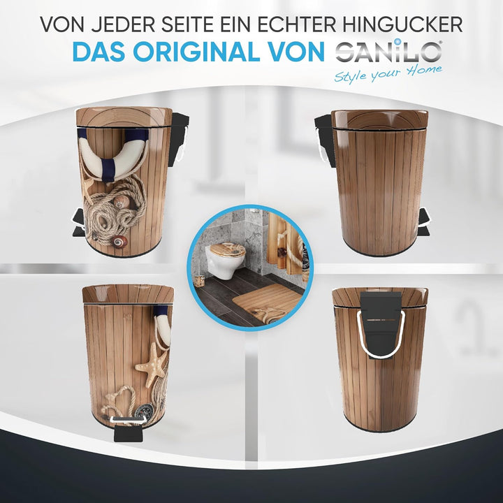 Sanilo Kosmetikeimer 3L mit Absenkautomatik, viele neue Bad Mülleimer zur Auswahl, Abfalleimer mit I