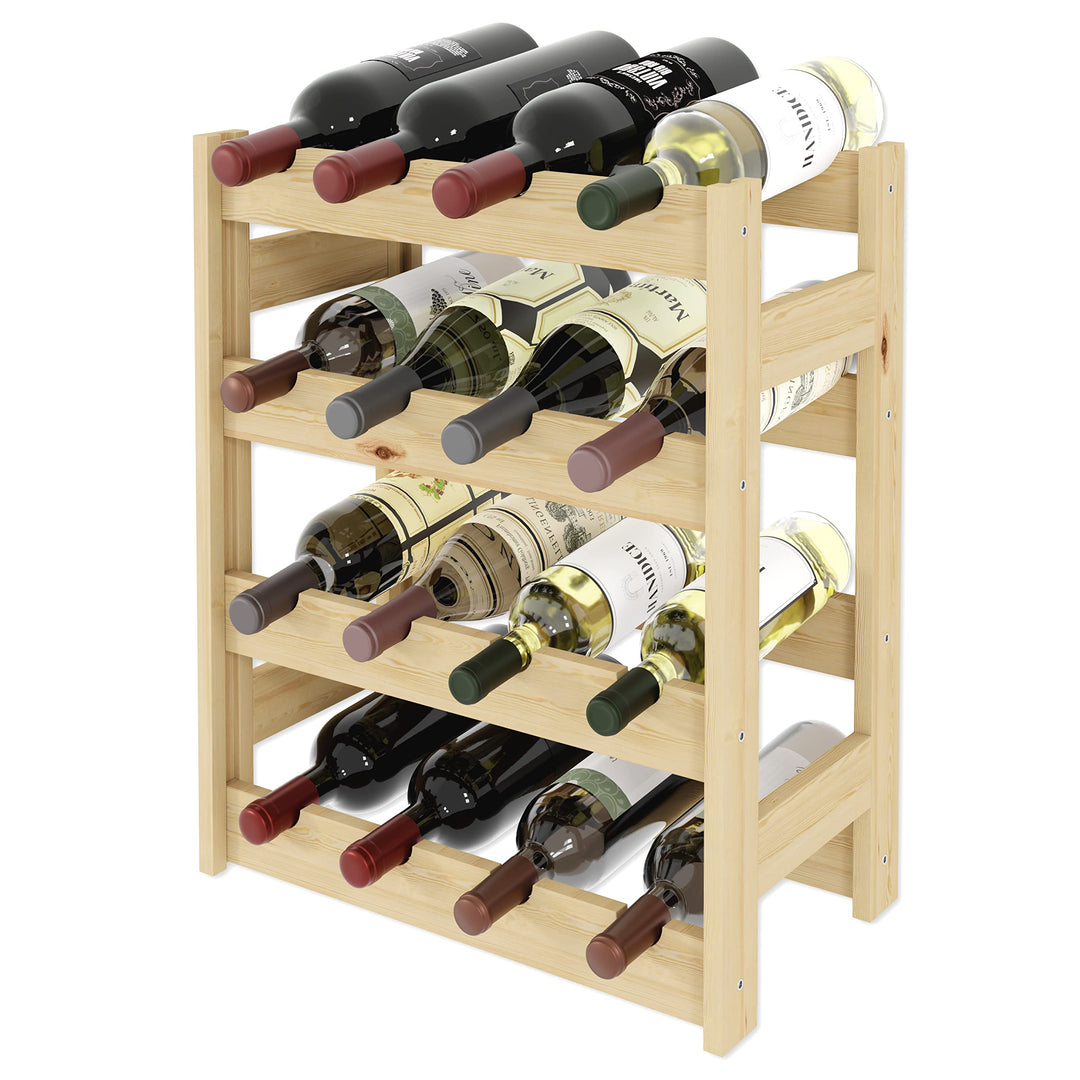 Lenmar Serie RW Weinregal aus Holz für Flaschen, Anthrazit, Braun, Natur, RW-1, 3-11 liegen, für 12-