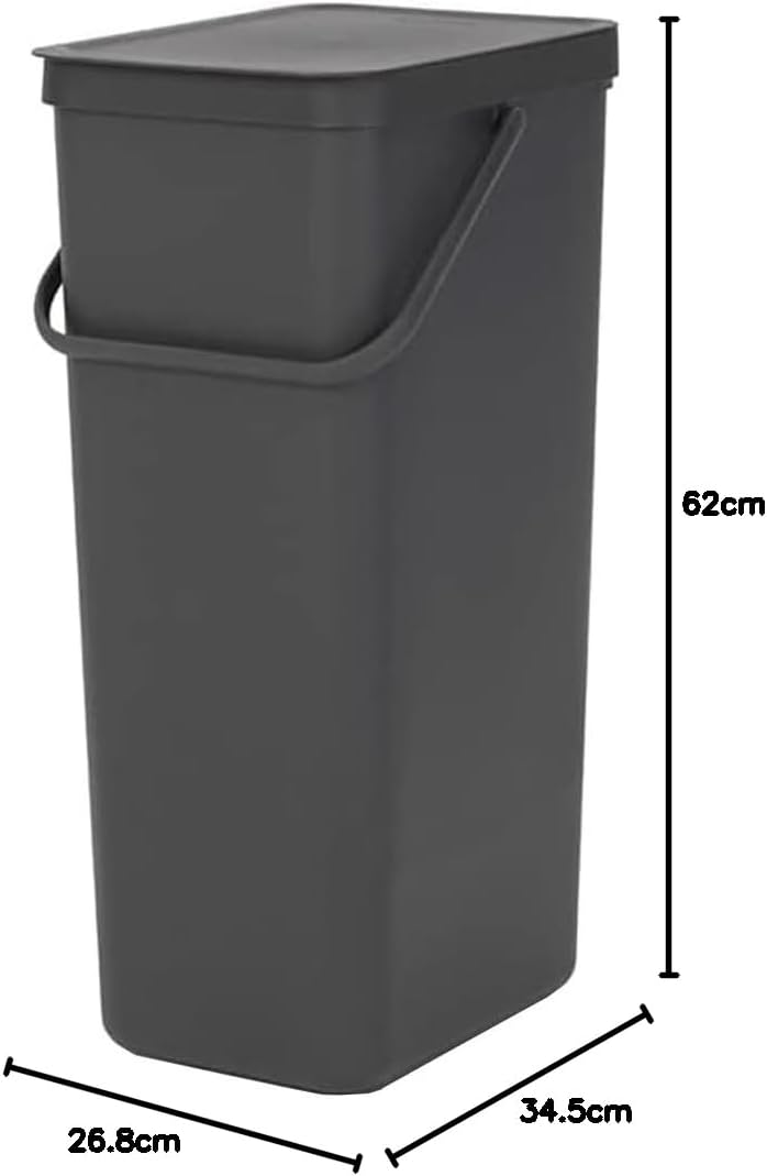 Brabantia Recyclingeimer Sort & GO 40 L Grau Grey 40 Liter Mülleimer, Grey 40 Liter Mülleimer