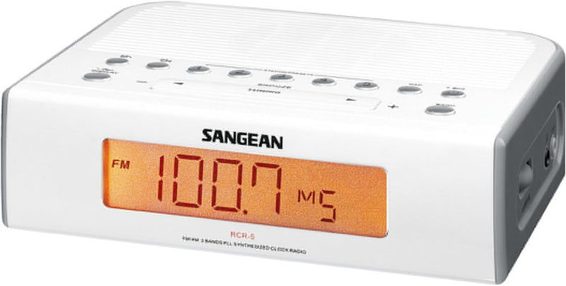 Sangean RCR-5 Uhrenradio (UKW/MW Tuner, LCD) silber