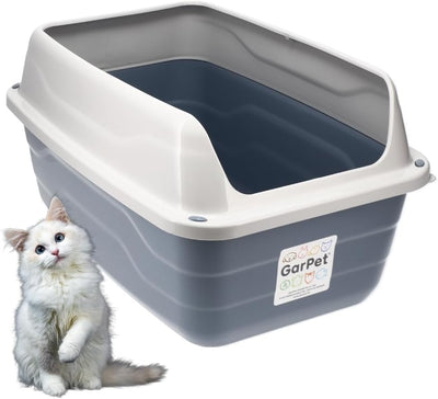 GarPet XXL Extra hohe Katzentoilette offene Katzenklo mit hohem Rand Jumbo Schalentoilette gross ohn