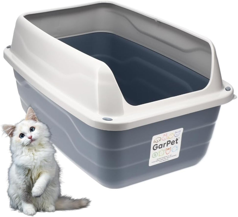 GarPet XXL Extra hohe Katzentoilette offene Katzenklo mit hohem Rand Jumbo Schalentoilette gross ohn