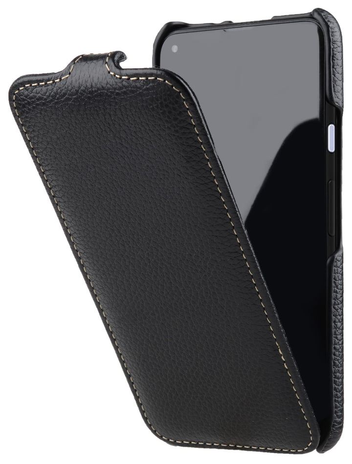 STILGUT UltraSlim kompatibel mit Google Pixel 4a 4G Hülle - Pixel 4a Flip Case aus Leder, Klapphülle