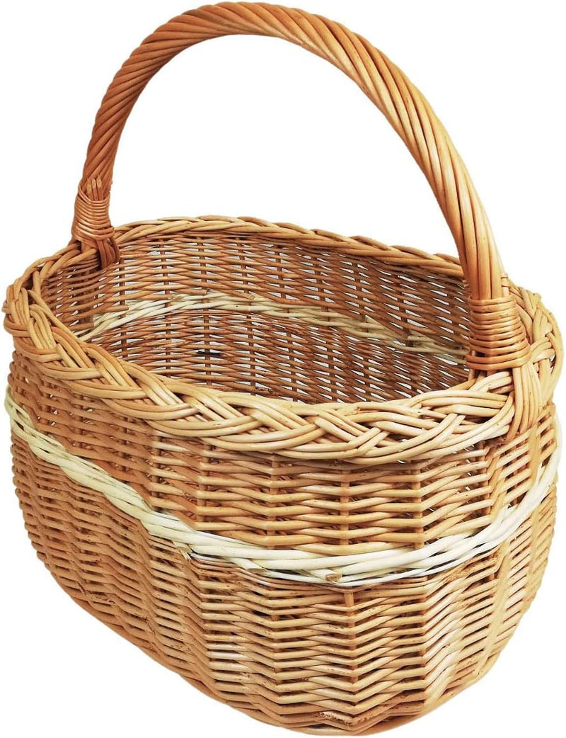 Weidenkorb, Einkaufskorb, Obst- oder Gemüsekorb, Pilzkorb, Picknickkorb 40 x 27 / H 23/40 cm