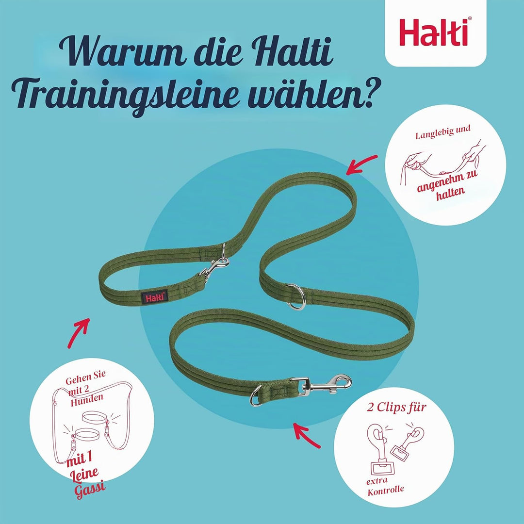 HALTI Doppelführleine - Multifunktionale Hundeleine zum Trainieren und Gassigehen mit Ihrem Hund. Le